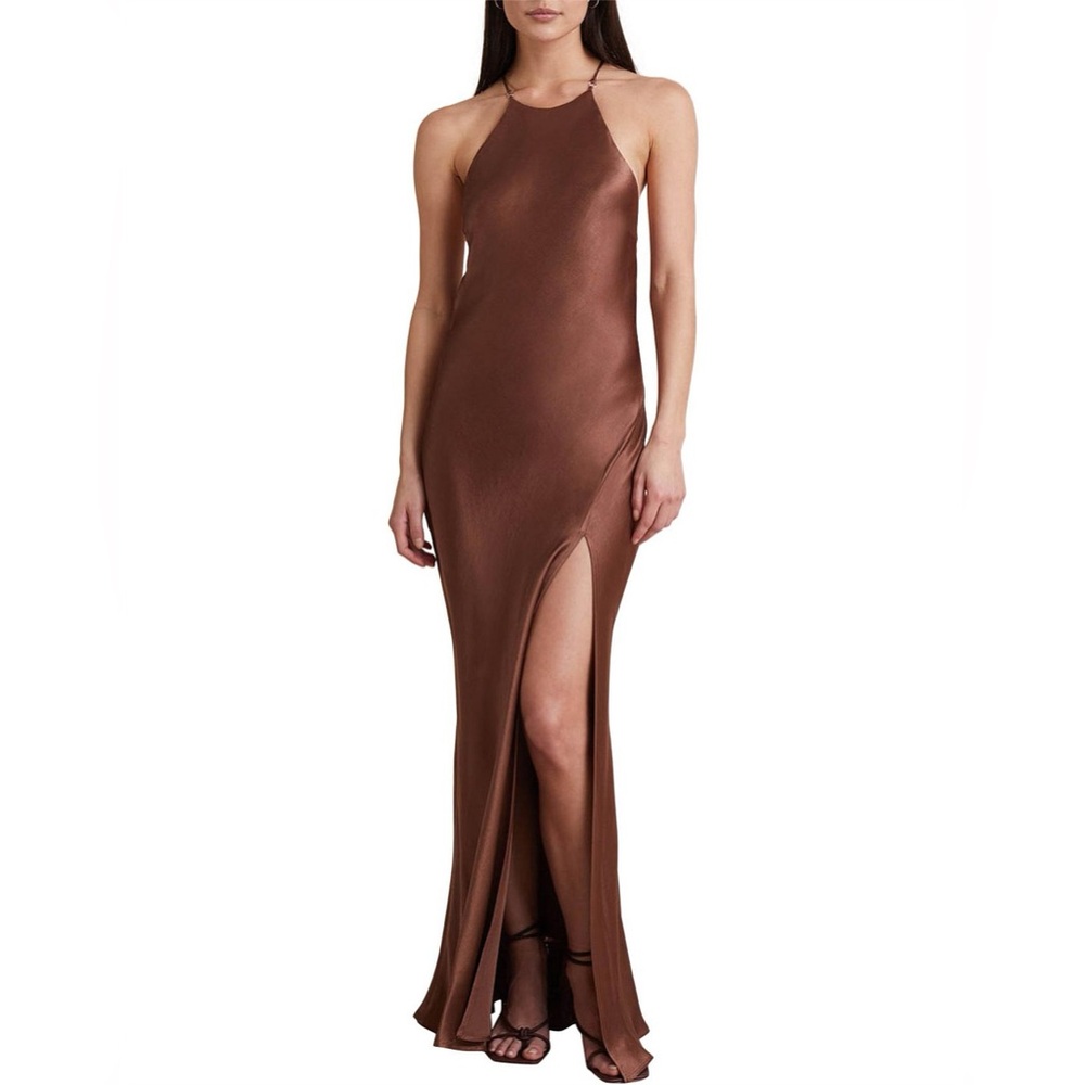 Bec & Bridge Strapless Brown Maxi Dress